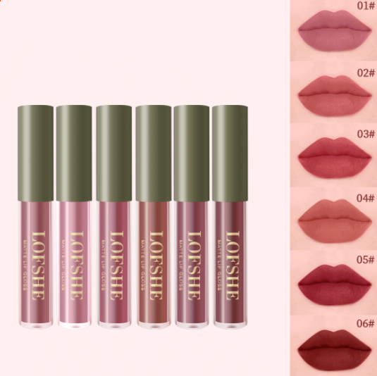 6 Colors Nonstick Cup Earth Matte Lipstick Lipstick Glaze 6 Colors Nonstick Cup Earth Matte Lipstick Lipstick Glaze